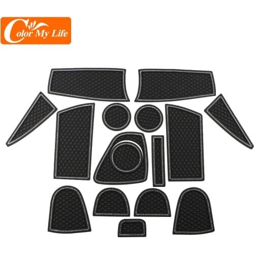 Car Door Groove Mat for Ford Ecosport 2013-2017 Anti-Slip Mat Insert Drill Anti Slip Pad Door Interior Car-Styling Accessories