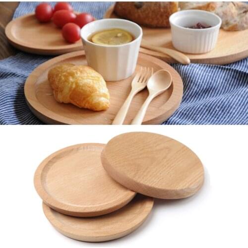 Kitchen Storage Wood Serving Plate Wooden Round Serving Tray Eco-friendly Reusable Snack Plate for Cheese Sushi Trays Decorative