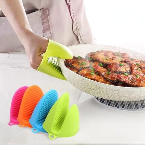 High quality 2pcs Kitchen Baking Silicone Heat Insulation Clip Anti Scalding Non Slip Gloves Household Bowl Oven Microwave Oven