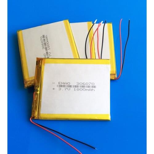 5 pcs 3.7V 1800mAh lipo polymer lithium rechargeable battery cells for GPS navigator DVD power bank Tablet PC 3*60*70mm