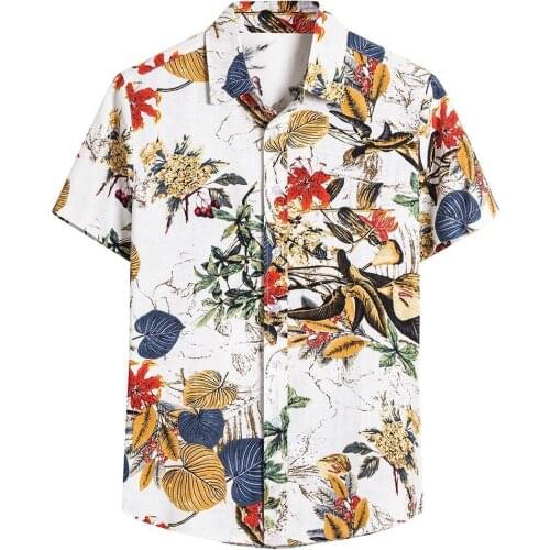 Fashion Mens Short Sleeve Hawaiian Shirt Fast Drying Plus Size Asian Size S-5xl Summer Casual Floral Beach Shirts For Men Camisa