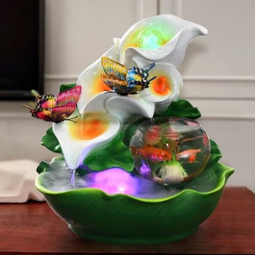 Calla Lily Desktop Pendant Circulating Water Fountain Wedding Gifts Aquarium Humidifier home decor
