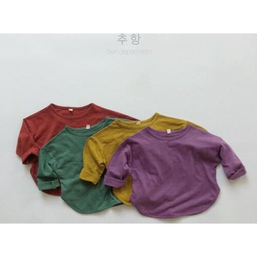 2021 New Girls Boys T-Shirt Fashion Cotton Autumn Full sleeve Kids Top 1-7t MY972