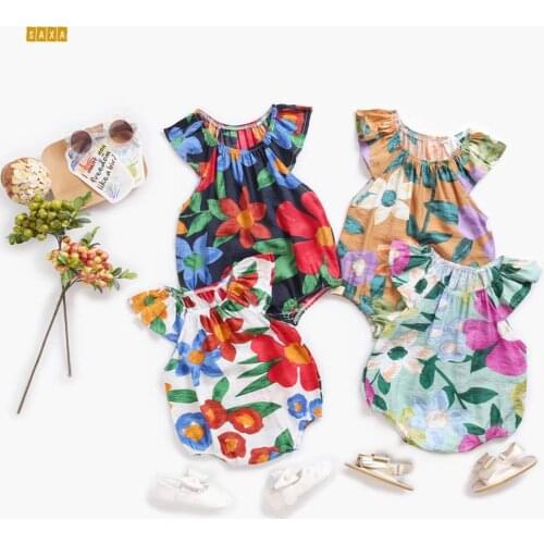 Baby girl clothes summer 100% cotton newborn clothes baby bodysuit Infants and children clothes floral bodysuit