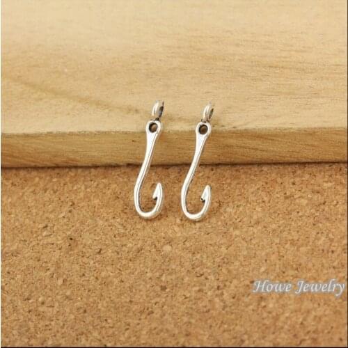 Wholesale 120 pcs ancient silver fishing hooks Pendant alloy DIY Fashion charm Bracelet Necklace Jewelry accessories 20073