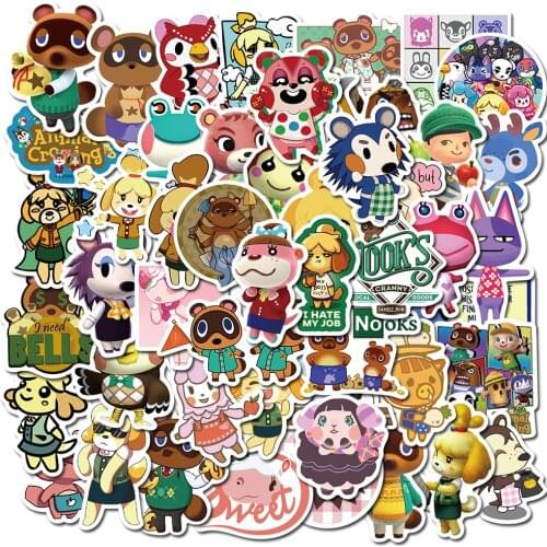 50 Switch Game Animal Cross Stickers Aesthetic Bullet Journal Timmy Kapp'n Rover Stickers Luggage Notebook Waterproof Sticky
