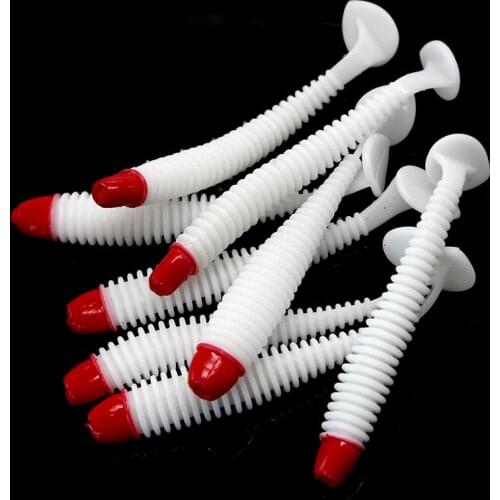 Bait Fishing Lure T Tail Jig Wobbler Soft Worm Carp Fishing Bait Artificial Silicone Swimbait Soft Rubber 5-10pcs 5cm 6cm 7cm