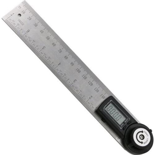 Quevinal 50pcs practical 2 IN 1 digital angle ruler 360 degree 200mm electronic digital angle meter angle