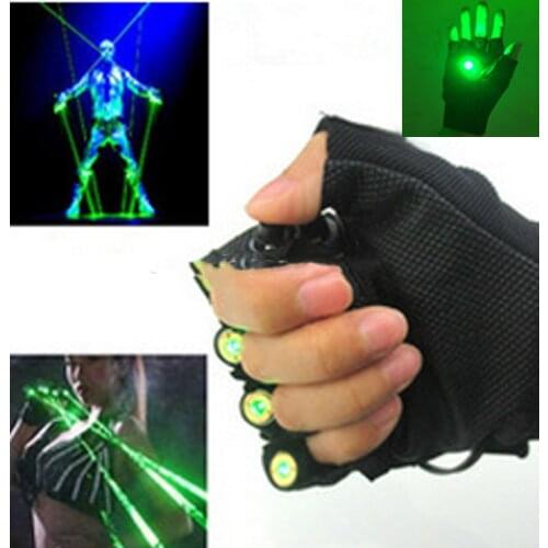 Christmas Red/Green Laser Gloves Dancing Stage Show Light With 4 pcs lasers and LED palm light for DJ Club/Party Decoration/Bars