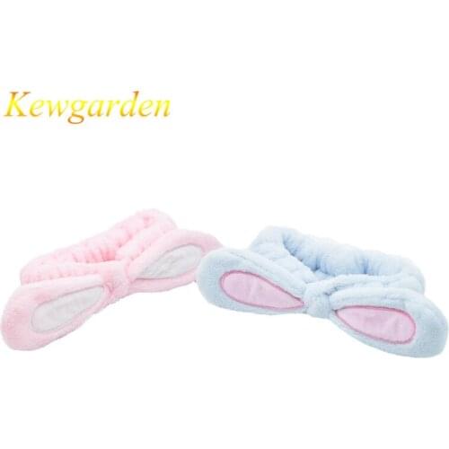 Kewgarden Girls cartoon cloth art bow rabbit ear hair belt children sports hair accessories 5pcs
