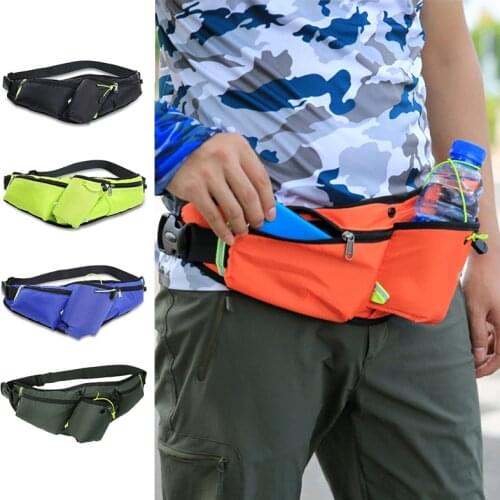 Reflective Waterproof Running Waist Bag with Water Bottle Holder Cycling Fishing Sport Waist Pack Marathon Waist Pouch 6-inch