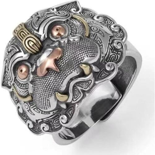 Vintage Stainless Steel Monster Rings Motorcycle Party Personality Animal Rings Gothic Style Punk Cool Rings Male Jewelry
