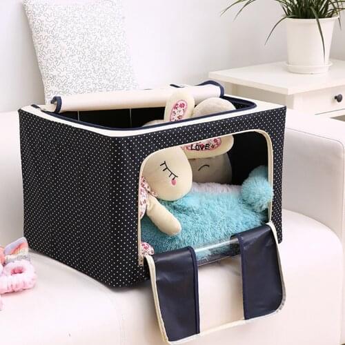 Storage Box With Steel Frame large folding Quilt Moving Storage Artifact With Transparent Windows Reinforced Handles Waterproof