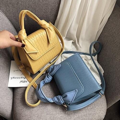 Womens bag handbag 2020 new retro stone grain messenger bag casual texture fashion shoulder small square bag