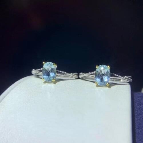 Classic natural auqamarine gemstone ring for women jewelry 100 natural gem 925 sterling silver girl birthday present