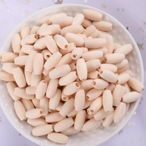 15X7mm Natural Pine Wooden Beads Eco-Friendly Lead-Free Oval Wood Spacer Beads for Diy Jewelry Making Accessories