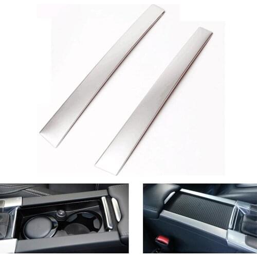 2pcs Stainless Steel Car Interior WATER Cup Holder Console Center Panel Trim Cover Sequined Fits For XC60 S60 V60 2010-2016