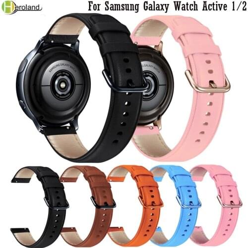 20mm Watch Strap Leather For Samsung Galaxy Watch Active 2 40mm 44mm / Galaxy 3 41mm Watchband Wristband For Amazfit GTS 2 band