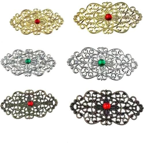 20Pcs/lot lozenge Filigree Silk flower Wraps Connectors Embellishments Findings Crafts accessories Diamond-shaped metal piece