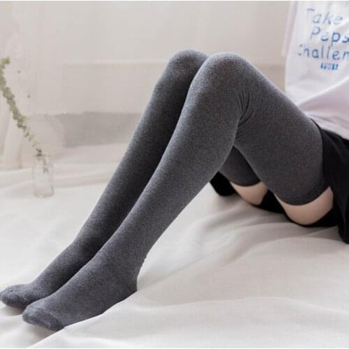 2020 Female Adults Knitting Socks Stockings Wrap Warm Legs Casual Solid Color Cotton Socks Knee-High Socks Knitwear for Women