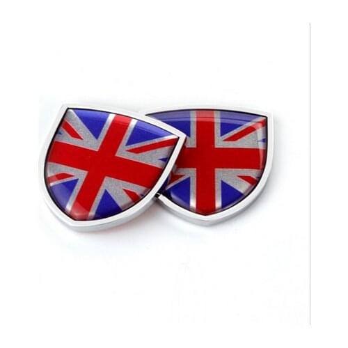 2x 3D Red Union Jack Auto Trunk Tailgate Emblem Badge Decals Sticker Car Accessories
