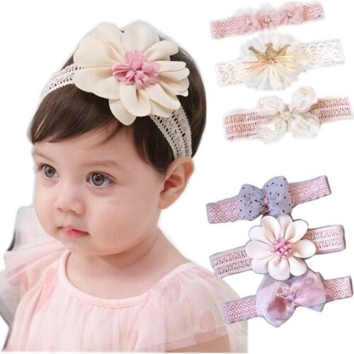 3PCS/set Baby Girls Headband Sets Princess Crown Hair Accessories Child Birthday Gift High Quality Elastic Hairband Photography