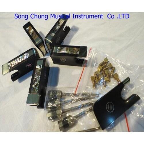 3 pcs ebony cello bow frogs with copper mounted