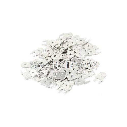 80pcs Board Mount PCB Solder Tab Male Terminals Uninsulated 6.3mm x 0.8mm