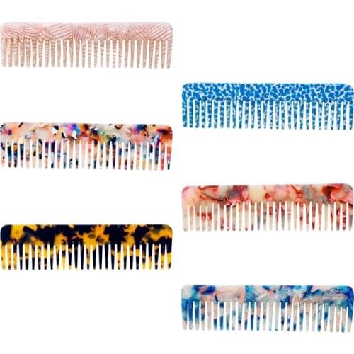 Korean Style Acetate Anti-Static Massage Hair Comb Colorful Tortoise Shell Print Large Wide Tooth Hairbrush Hairdressing Styling