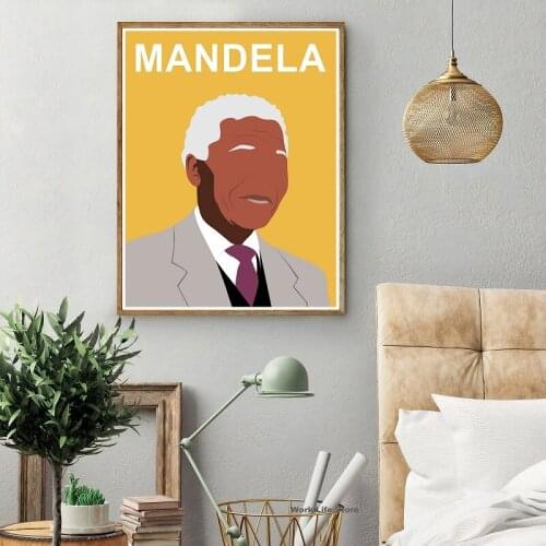 Animation Nelson Mandela Artwork Modern Posters and Prints Wall Art Picture Prints Canvas Oil Painting Home Room Decor
