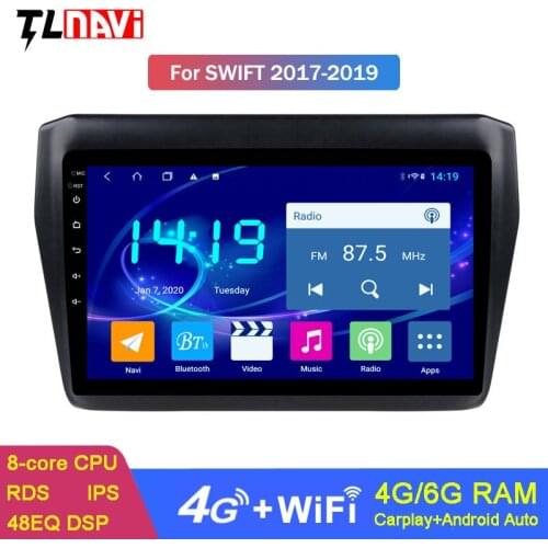 Car Audio Video Multimedia Player GPS Navigation Stereo Radio 6G+128G Android 10 For Suzuki Swift 2017 2018 2019