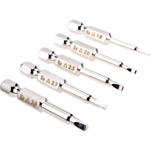 5Pcs Magnetic Triangle Head Screwdriver Bits S2 Steel 1/4 Hex Shank Gadget Parts