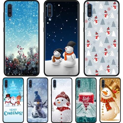 Case For Samsung Galaxy A50 A70 A10 A20e A30 A40 A20s A10s A10e A80 A90 A60 A30s TPU Silicone Cover Merry Christmas snowman snow