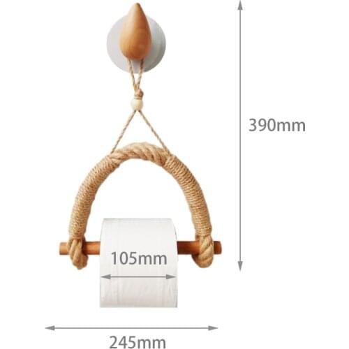 Roll Paper Holder Vintage Towel Hanging Rope Wall Mount Toilet Paper Rack Home Hotel Bathroom Accessories