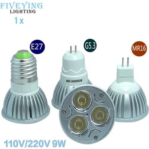 Dimmable LED Spotlight Bulb E27 GU10 GU5.3 9w Spot Light Bulb high power lamp LED lamp 110V 220V