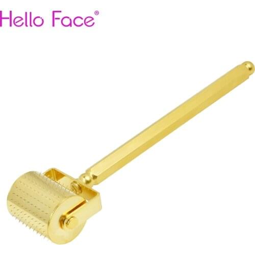 DRS 250 Gold Derma roller Titanium Microneedle Face Roller Hair Growth dermaroller seamless roller needles
