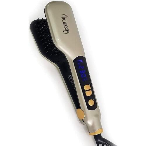 Hairens Twinpower Double Sided Hair Straightener Comb, For Hair,Suitable for All Hair Types,LCD Display,Fast Warming,Easy to Use