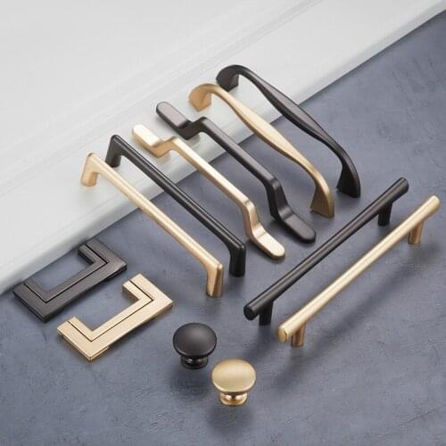 European Pearl Gray Gold Cabinet Handle Zinc Alloy Straight Handle Drawer knob Kitchen Cupboard Pulls Furniture Hardware