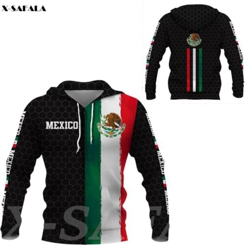 Mexico National Emblem Skull Country Map Flag 3D All Printed Hoodie Man Women Harajuku Zipper Pullover Sweatshirt Jacket