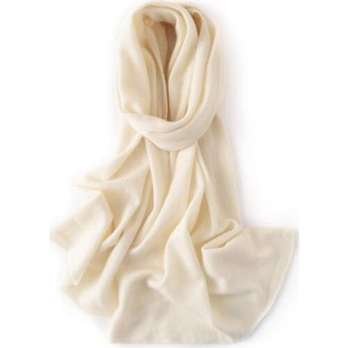 Cashmere Scarf Women Autumn Winter Wool Cashmere Scarf Ladies White Beige Soft Warm Knit Scarf Luxury Brand Femme Scarf