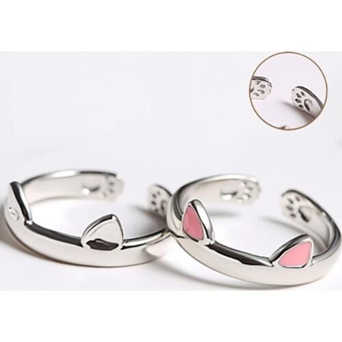 Cute Cartoon Cat Ear Finger Ring Open Design Fashion Animal Jewelry Ring For Women Young Girl Child Gift Adjustable Ring Wholes