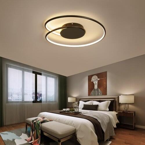 New modern LED Ceiling Lights for study bedroom balcony kitchen lamp black white aluminum body AC85-265V ceiling lamp fixtures