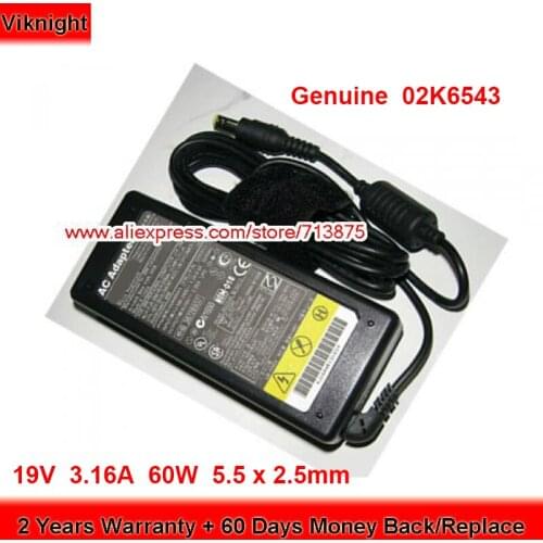 Genuine 02K6543 19V 3.16A 60W AC Adapter for IBM THINKPAD I-1470 I-1472 I-1476 310 310D 315E Laptop Power Supply