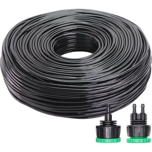 10-100m 4/7mm PVC Hose 1/4'' Garden Irrigation Tube Greenhouse Plant Flower Sprinkler Micro Dripper Pipe With Tap Connector