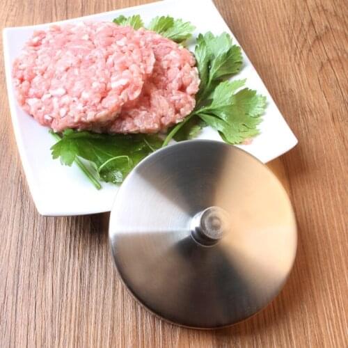 Hamburger Patties Mold Maker Hand Operated Burger Press BBQ Baking Paper Liners Stainless Steel Kitchen Cooking Meat Tools