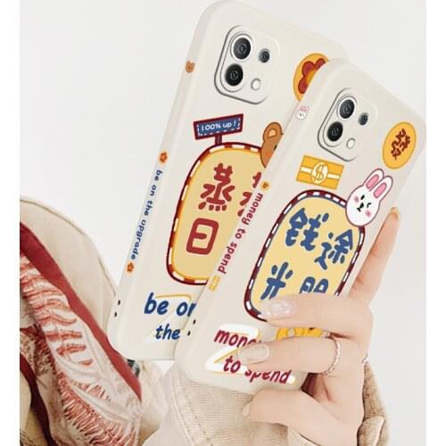 Simple Cartoon Rabbit Phone Case For Xiaomi Mi 11 10T 10T Pro 10 S lite Ultra 9T 9 8 Note 10 Pro Poco F3 F2pro X2 Cover