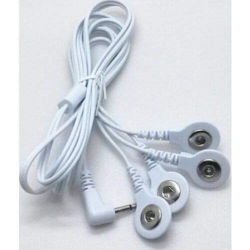 10pcs Electrode Lead Wires Cable DC 2.5mm 4 in1 Head 4-Way TENS EMS Electrode Pad Connector for digital therapy Massage Machine
