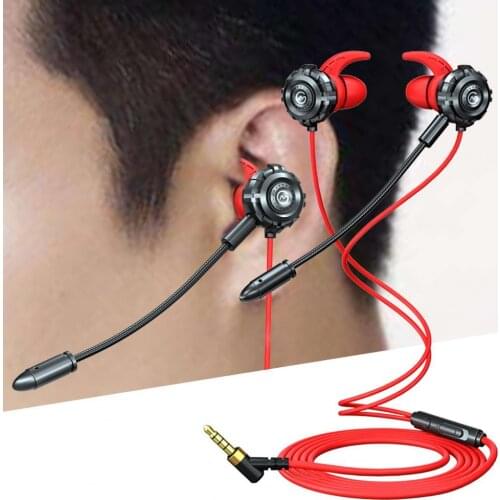 G500 Wired Headphones Waterproof Earphone Wide Compability Gaming Mic In-Ear Sports Headset Noise Isolating for Notebook