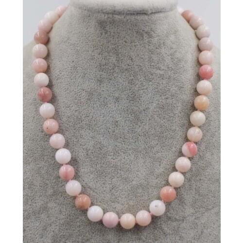 Pink opal stone 10mm round necklace 18inch wholesale bead discount gift hot