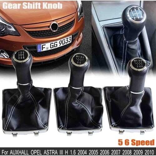 Manual 5 6 Speed Gear Shift Stick Lever Knob HandBall Gaiter Boot Leather Cover Case For VAUXHALL OPEL ASTRA III H 1.6 2004-2010
